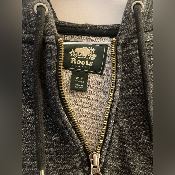 Roots Black Pepper Quarter-Zip Hoodie Size M - Picture 2 of 3